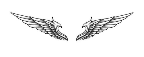 vector angel wings tribal tattoo