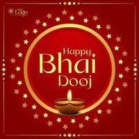 Happy Bhai Dooj Indian festival of brother sister vector