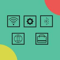 wifi website settings Bluetooth  bag  icons vector