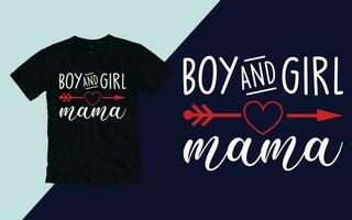 Boy and girl Mother's Day T shirt Design vector
