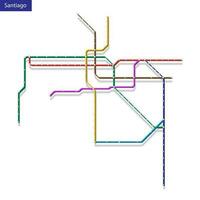 3d isométrica mapa de el santiago metro subterraneo vector