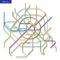 Map of the Moscow metro subway. Template of city transportation vector