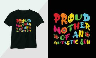 Autism t-shirt design concept. all designs are colorful and created using ribbon, puzzles, love, etc vector