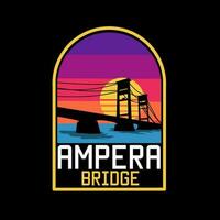 illustration vector of ampera bridge in palembang, indonesia, perfect for print, t-shirt, etc