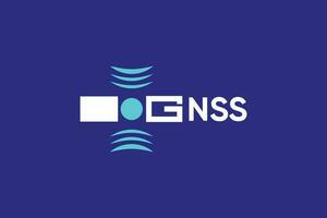 gnss tecnología logo diseño modelo vector