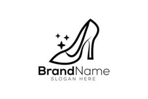 Ladies shoe logo design template vector