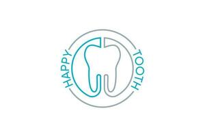 Happy Tooth logo design template vector