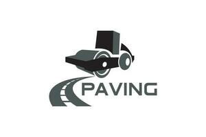 Paving machine logo design template vector