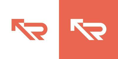 Letter R growth arrow logo design template vector