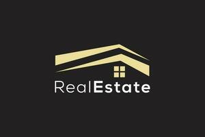 Real estate gold logo design vector template