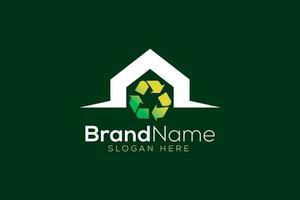 Eco Home recycle logo design vector template