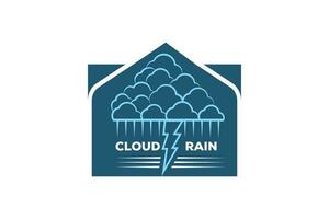 Cloud and rain logo design vector template