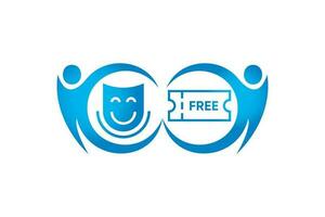 Happy man and free man icon design vector template