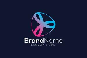 jugar tecnología logo diseño vector modelo