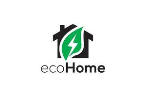 eco hogar verde energía logo diseño vector modelo