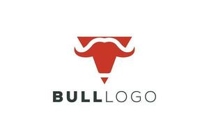 rojo toro logo diseño vector modelo
