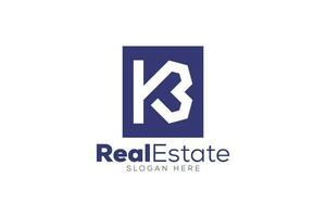 letra k 3 real inmuebles logo diseño vector modelo