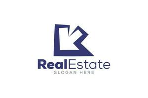 Letter k 3 Real Estate logo design vector template