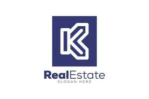 Letter k 3 Real Estate logo design vector template