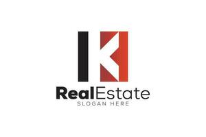 Letter k 3 Real Estate logo design vector template