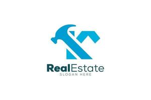 Minimal Letter k Real Estate logo design vector template