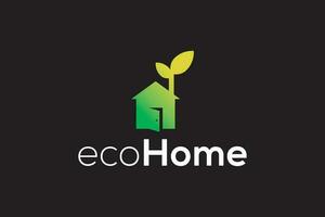 Eco Home leaf icon Logo design vector template