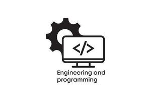 Engineering and programing icon logo design vector template