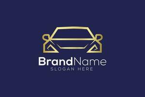 Luxurious car Gold Logo design vector template