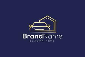 Luxurious car and home Gold Logo design vector template