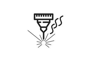 Plasma cutting CO2 icon design vector template