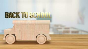 The wood school bus no table 3d rendering photo