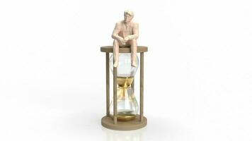 The man and sand clock for business concept 3d rendering photo