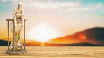 The man and sand clock for business concept 3d rendering photo