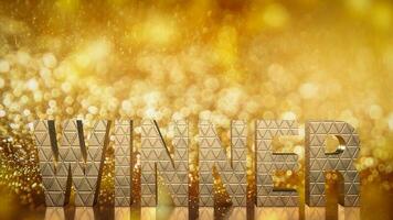 The gold winner text for background concept 3d rendering photo