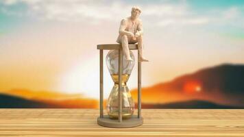 The man and sand clock for business concept 3d rendering photo