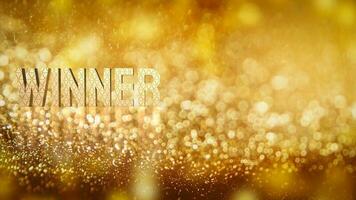 The gold winner text for background concept 3d rendering photo