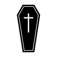 Halloween coffin silhouette flat icon vector for your website design, logo, app, UI. illustration, EPS10.