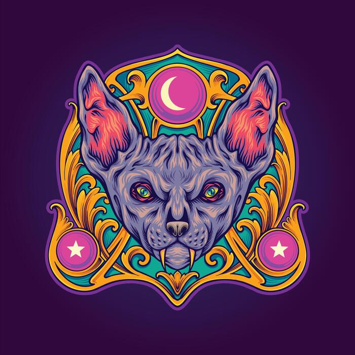 Mystic Cat Vector Art, Icons, and Graphics for Free Download