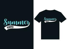 Summer 2 0 2 3 illustrations for print-ready T-Shirts design vector