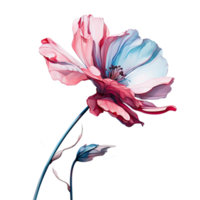 Watercolor flower. Illustration AI Generative png