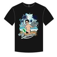 Summer t-shirt design and typography vector