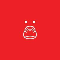 simple and easy to remember gorilla face logo vector