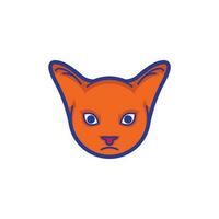 cat head mascot with a sharp stare in orange vector