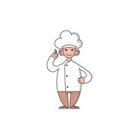 male chef cooks with his hands clasping his two fingers together vector