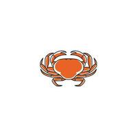 simple orange crab with tongs vector