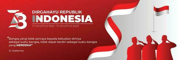 Independence Day Indonesia Banner Illustration vector