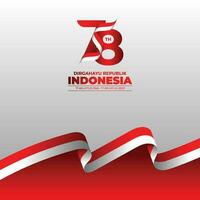 Independence Day Indonesia With Logo Illustration vector