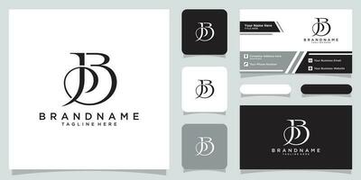 Initial Letter BJ Logo Design vector Template with business card design Premium Vector