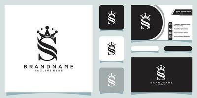 Initial letter S luxury Logo design Vector with business card design Premium Vector