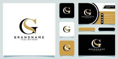 Initial letter GS or SG with business card design Premium Vector